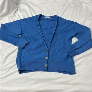 SO Royal Blue V-Neck Button Cardigan
